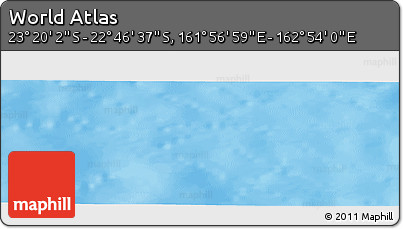 Physical Panoramic Map of the Area around 23° 3' 19" S, 162° 25' 30" E