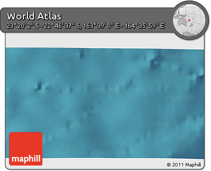 Satellite 3D Map of the Area around 23° 3' 19" S, 164° 7' 30" E