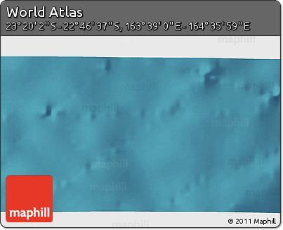 Satellite 3D Map of the Area around 23° 3' 19" S, 164° 7' 30" E