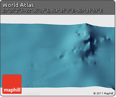 Satellite 3D Map of the Area around 23° 3' 19" S, 169° 13' 29" E