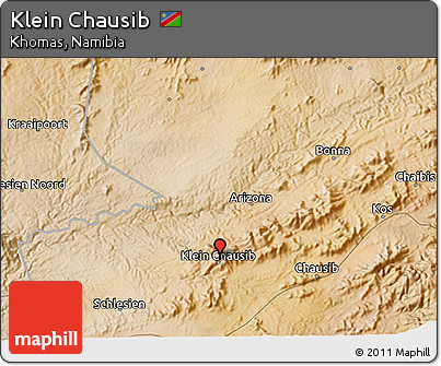 Satellite 3D Map of Klein Chausib
