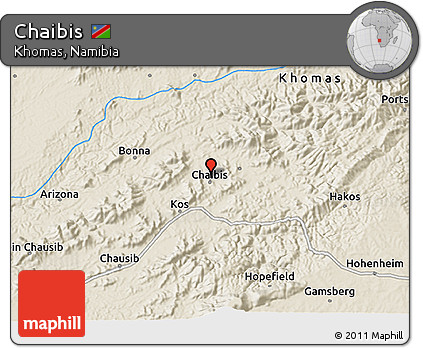 Shaded Relief 3D Map of Chaibis