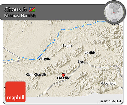 Shaded Relief 3D Map of Chausib