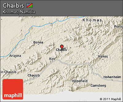 Shaded Relief 3D Map of Chaibis