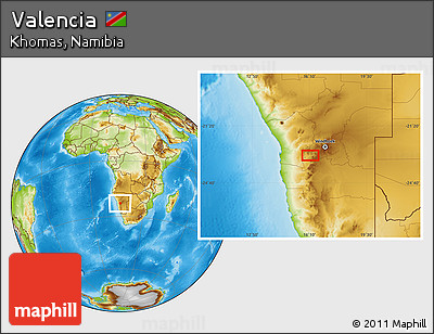 Physical Location Map of Valencia