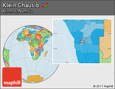 Political Location Map of Klein Chausib