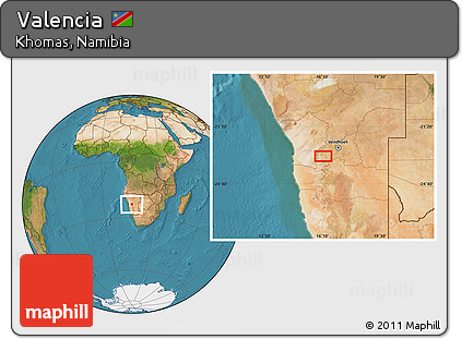 Satellite Location Map of Valencia