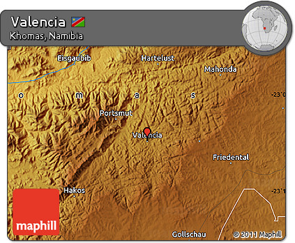 Physical Map of Valencia