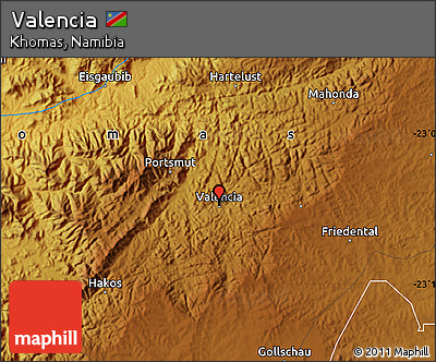 Physical Map of Valencia