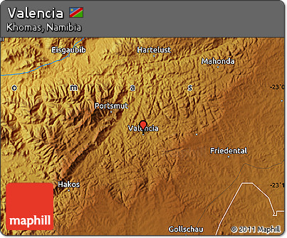 Physical Map of Valencia