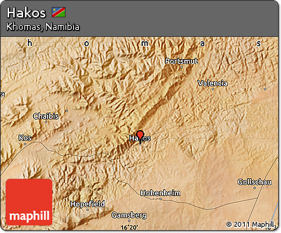 Satellite Map of Hakos