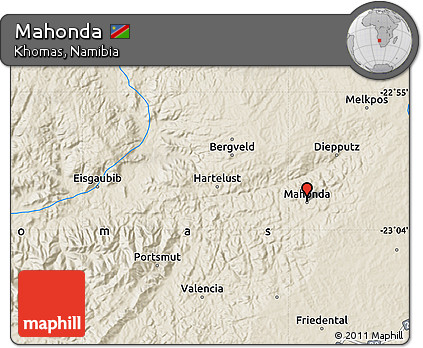 Shaded Relief Map of Mahonda