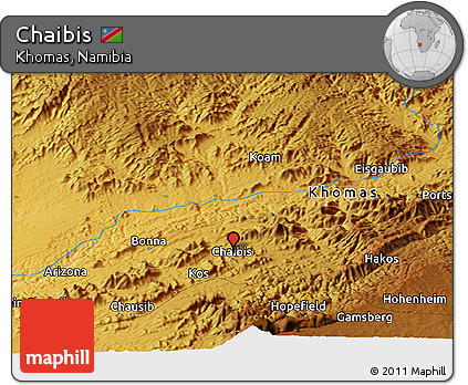 Physical Panoramic Map of Chaibis