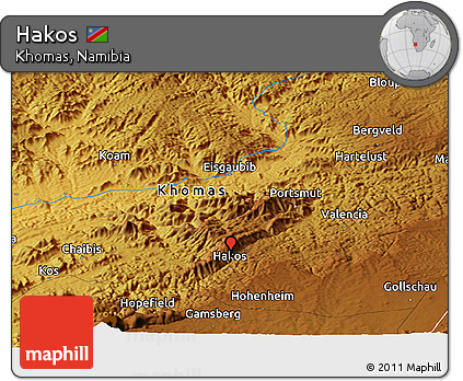 Physical Panoramic Map of Hakos