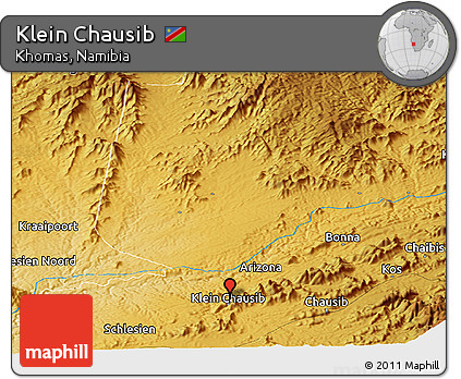 Physical Panoramic Map of Klein Chausib