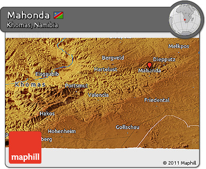 Physical Panoramic Map of Mahonda