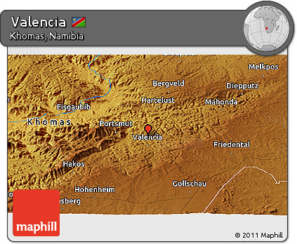 Physical Panoramic Map of Valencia