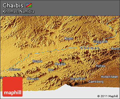 Physical Panoramic Map of Chaibis