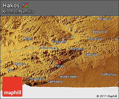Physical Panoramic Map of Hakos