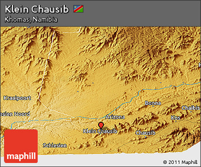 Physical Panoramic Map of Klein Chausib