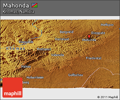 Physical Panoramic Map of Mahonda