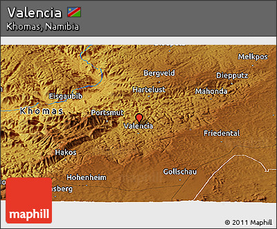 Physical Panoramic Map of Valencia