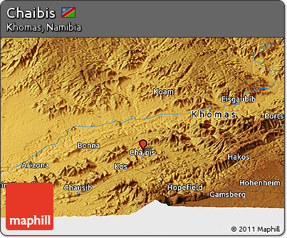 Physical Panoramic Map of Chaibis