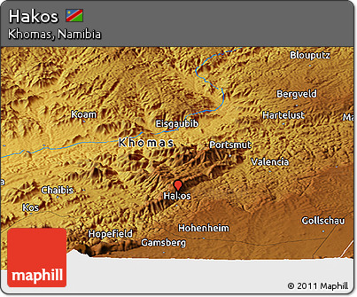 Physical Panoramic Map of Hakos