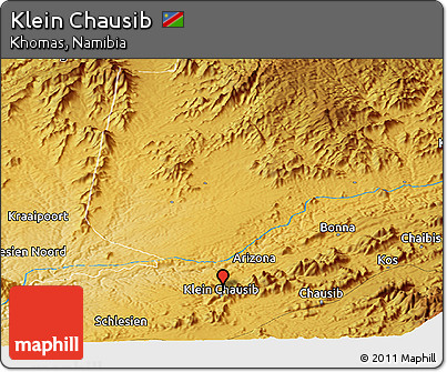 Physical Panoramic Map of Klein Chausib
