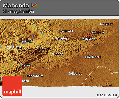 Physical Panoramic Map of Mahonda