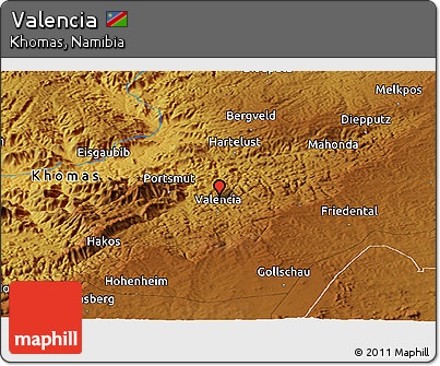 Physical Panoramic Map of Valencia