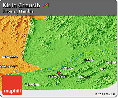 Political Panoramic Map of Klein Chausib