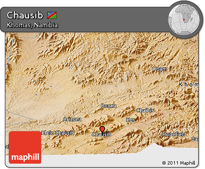 Satellite Panoramic Map of Chausib