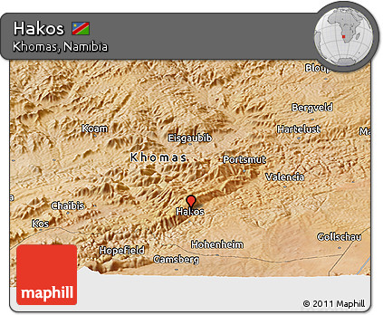 Satellite Panoramic Map of Hakos