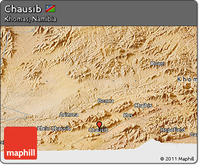 Satellite Panoramic Map of Chausib