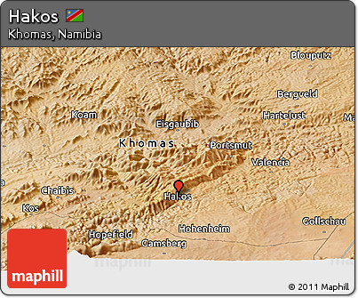 Satellite Panoramic Map of Hakos