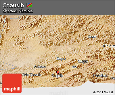 Satellite Panoramic Map of Chausib
