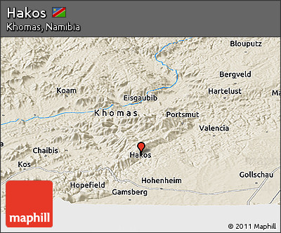 Shaded Relief Panoramic Map of Hakos