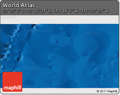 Political 3D Map of the Area around 23° 3' 19" S, 173° 19' 29" W