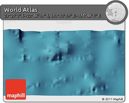 Satellite 3D Map of the Area around 23° 3' 19" S, 174° 19' 29" E
