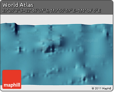Satellite 3D Map of the Area around 23° 3' 19" S, 174° 19' 29" E