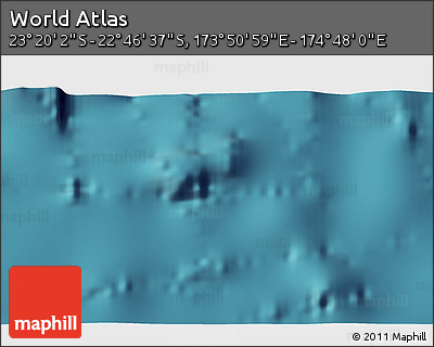 Satellite 3D Map of the Area around 23° 3' 19" S, 174° 19' 29" E
