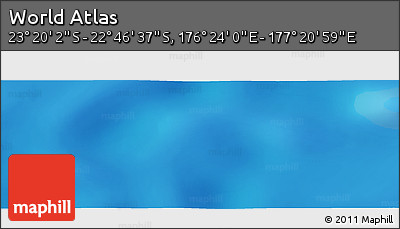 Physical Panoramic Map of the Area around 23° 3' 19" S, 176° 52' 30" E