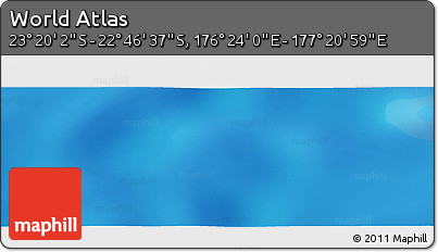 Physical Panoramic Map of the Area around 23° 3' 19" S, 176° 52' 30" E