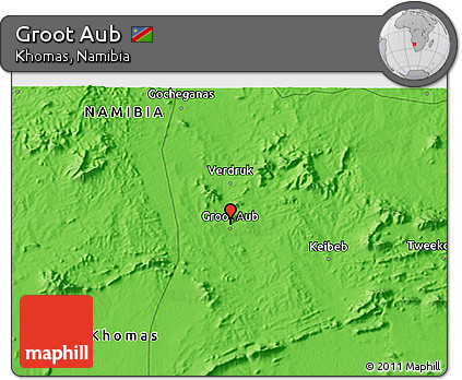 Political 3D Map of Groot Aub