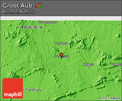 Political 3D Map of Groot Aub