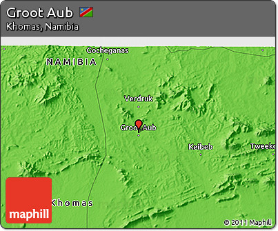 Political 3D Map of Groot Aub