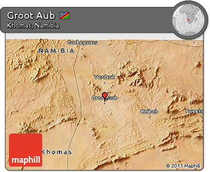 Satellite 3D Map of Groot Aub