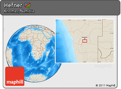 Shaded Relief Location Map of Hefner