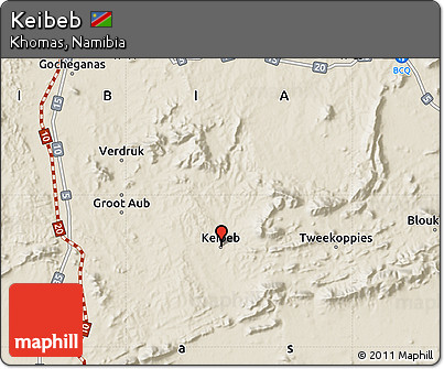 Shaded Relief Map of Keibeb